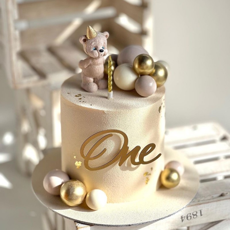 Kids Outdoor Merry Go Round - Topper kue huruf emas akrilik satu