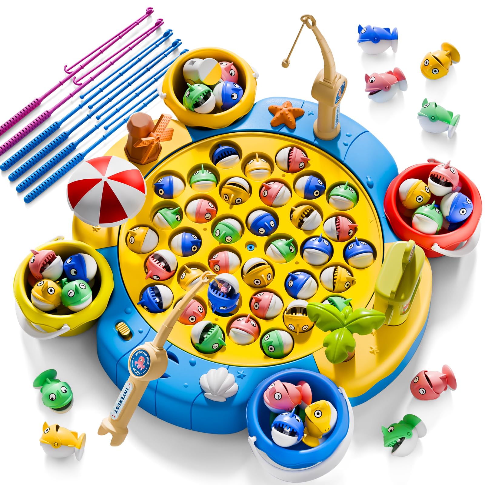 Kids Outdoor Water Table - Permainan Memancing Magnetik 360 ° Rotasi