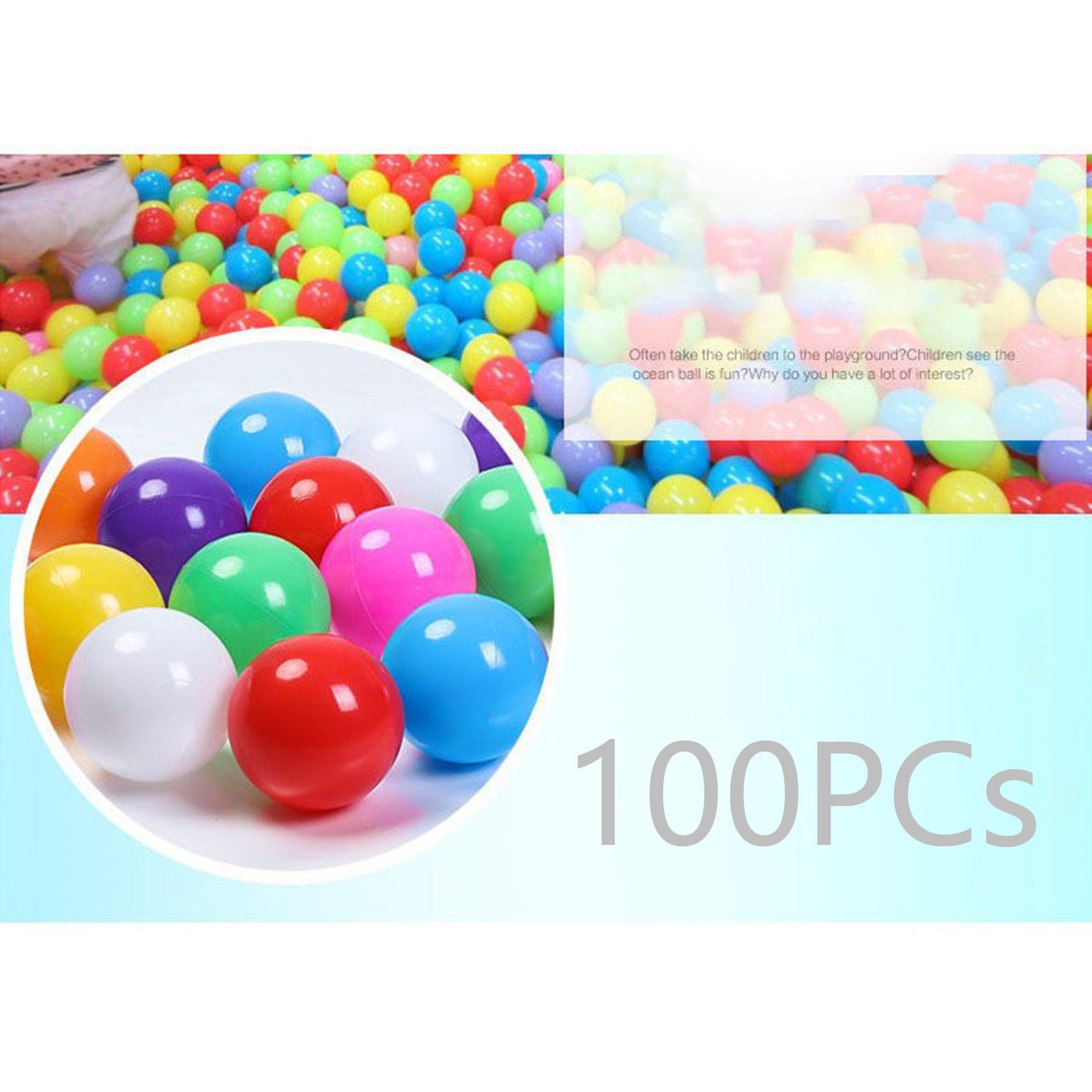 Kids Outdoor Activity Centre - 100PCS Bola Plastik Bayi 55MM, Bola