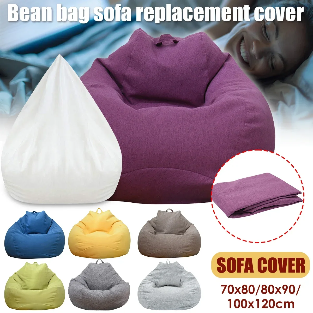 Kids Outdoor Bean Bag Chair - Sarung Sofa Bean Bag besar, penutup