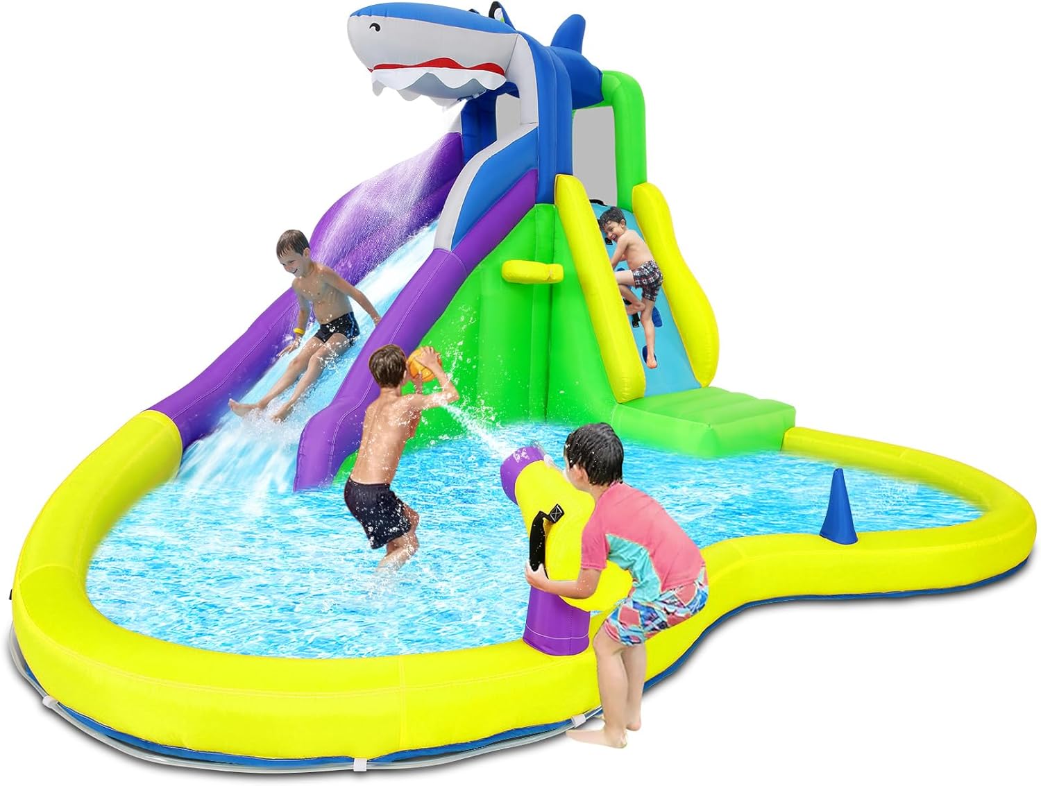 Play Kids Outdoor - Rumah Loncat Tiup 13x14FT dengan Seluncuran