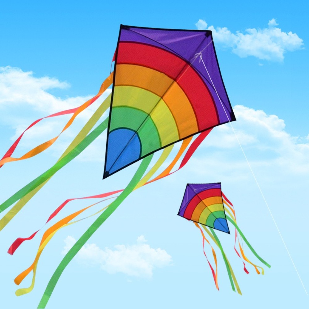 Kite Easy Fly Kids - Layang-layang Pelangi Warna-warni Mudah Diterbangkan dengan
