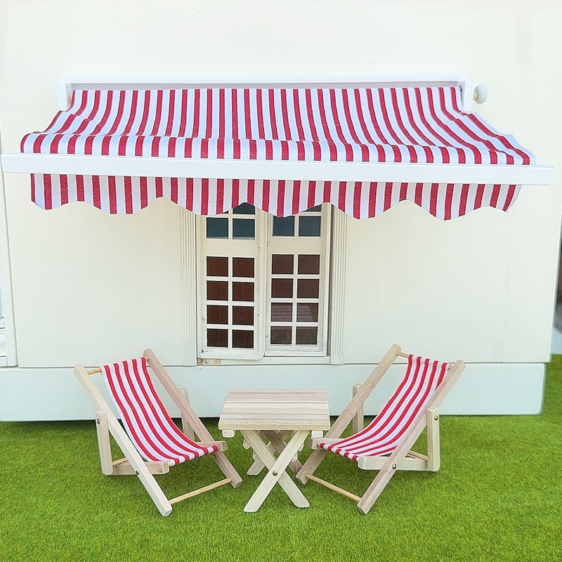 Kids Outdoor Doll House - 1/12 Model Tenda Simulasi Rumah Boneka