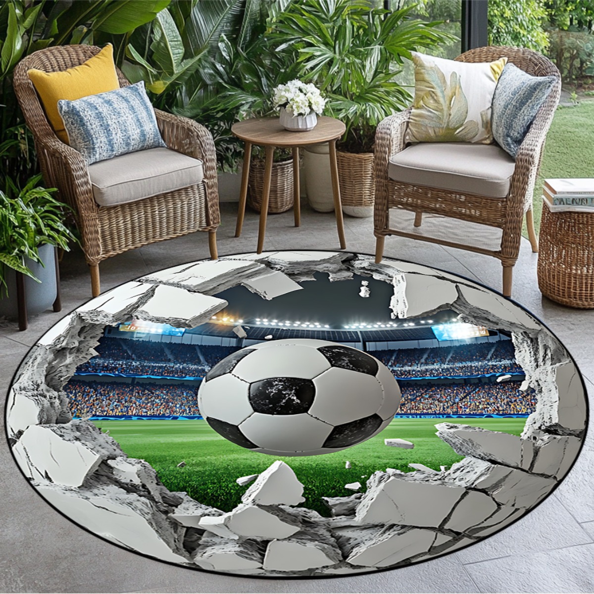 Karpet Bulat Lapangan Sepak Bo - Kids Outdoor Mat Waterproof ulasan dan harga