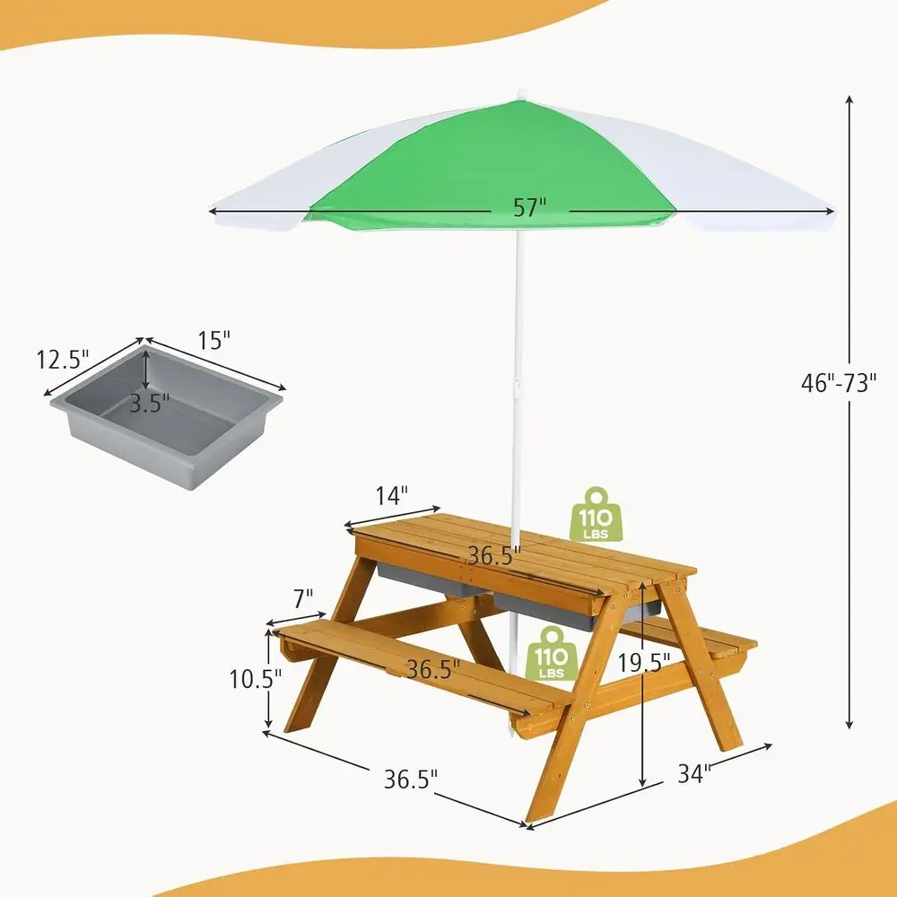 Meja Piknik Anak 3-in-1 yang D - Kids Outdoor Water Table ulasan dan harga