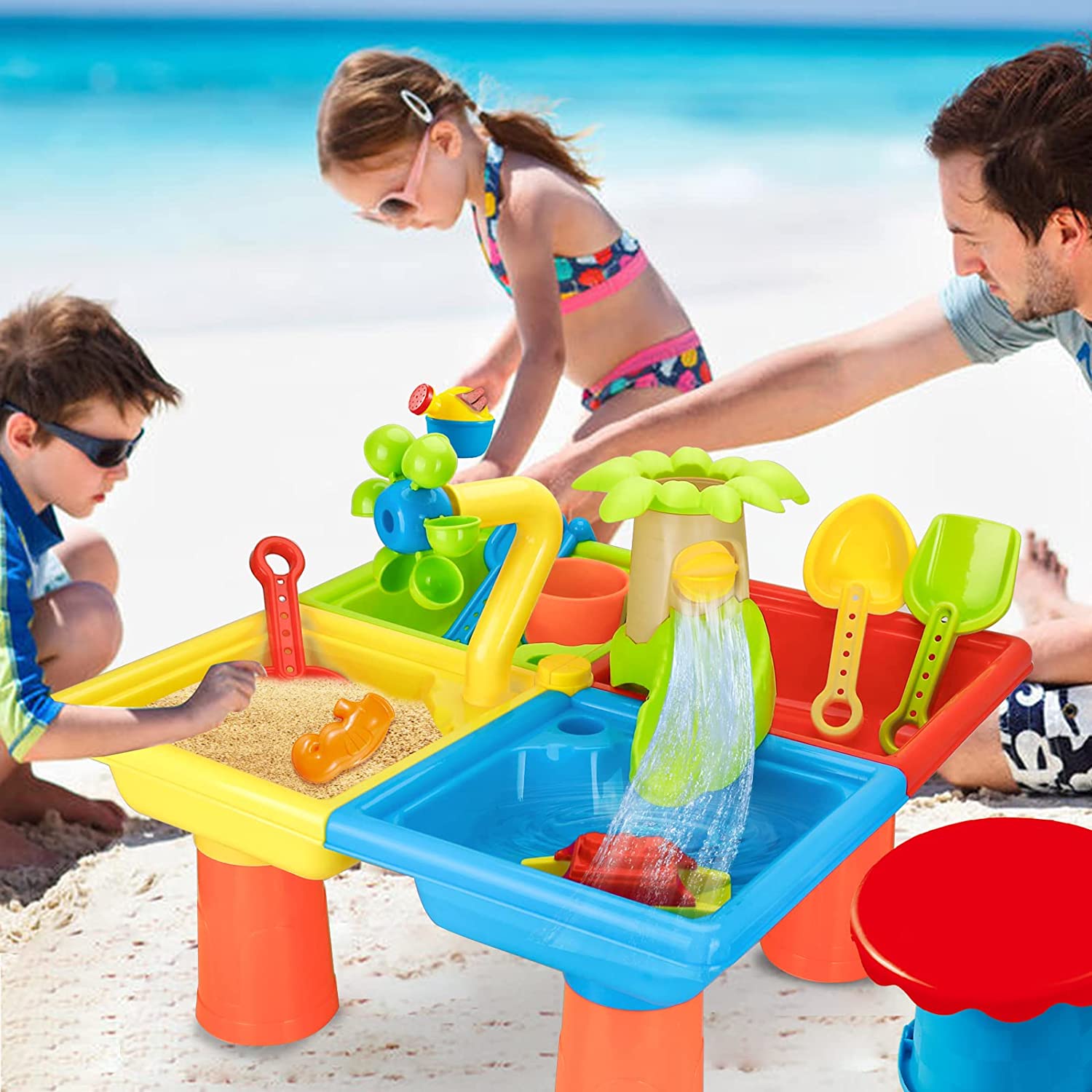 Meja pantai bermain pasir main - Kids Outdoor Water Table ulasan dan harga