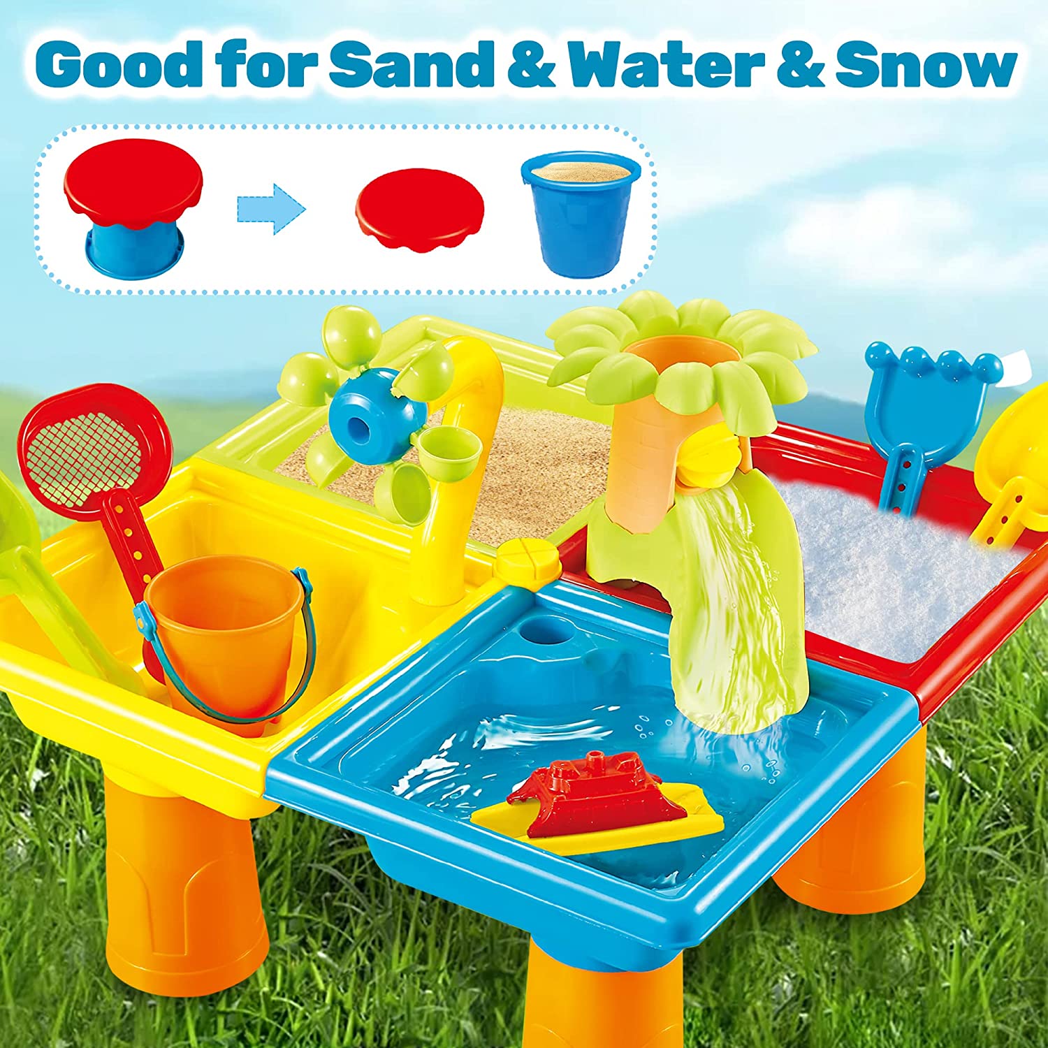 Meja pantai bermain pasir main - Kids Outdoor Water Table ulasan dan harga