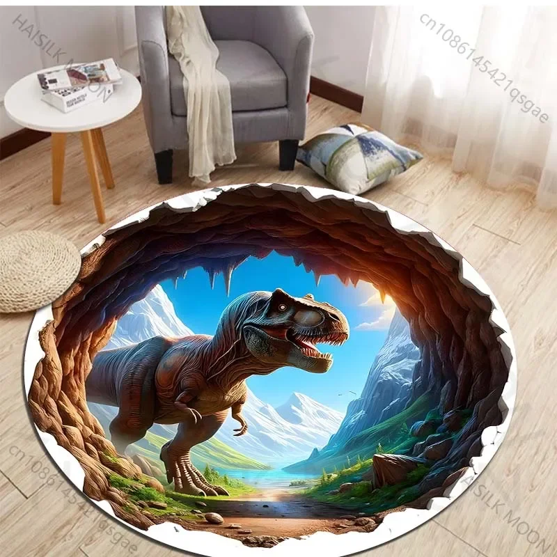 Karpet Bundar Gambar Dinosauru - Kids Outdoor Mat Waterproof ulasan dan harga