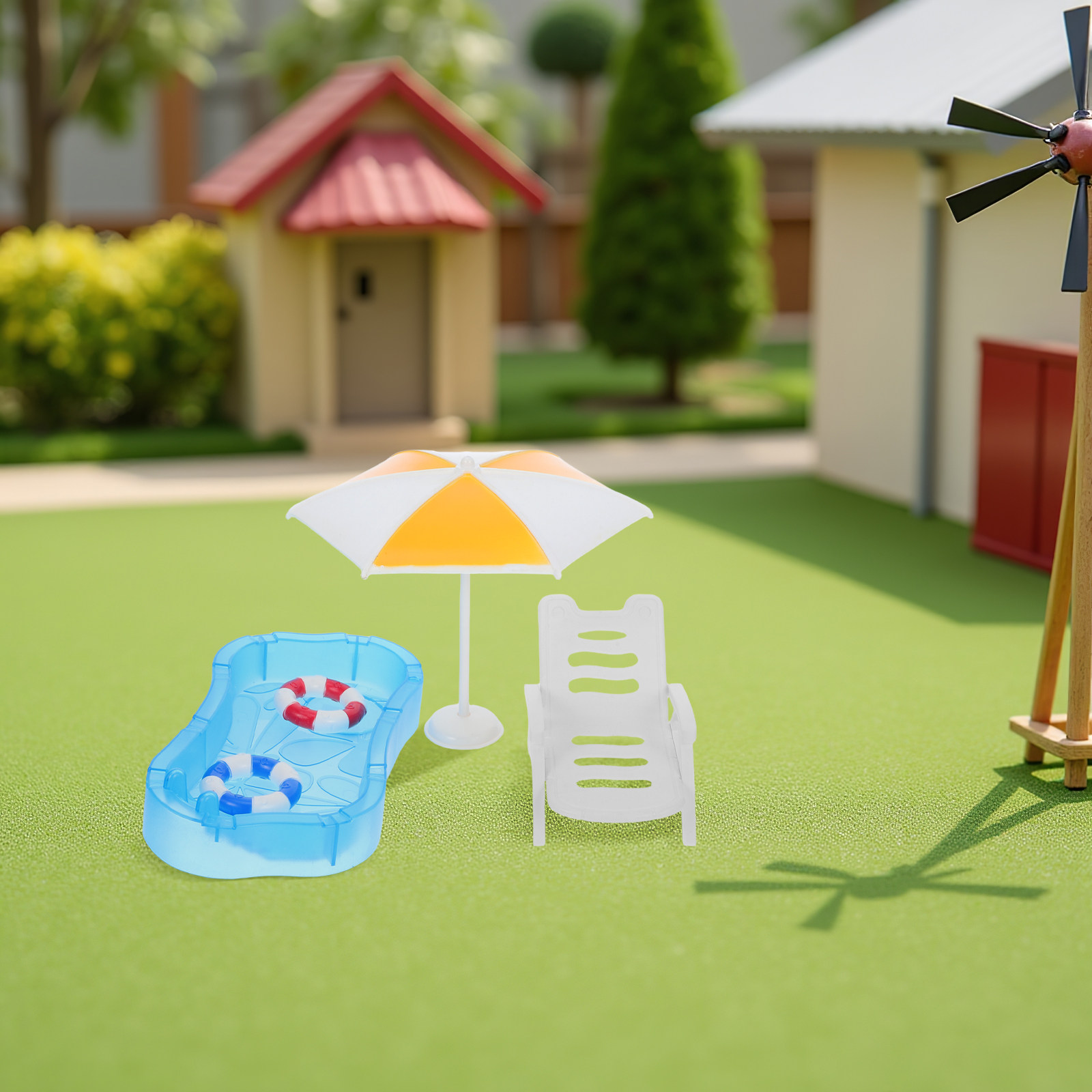 1Set Set Mini Kolam Renang Rum - Kids Outdoor Doll House ulasan dan harga