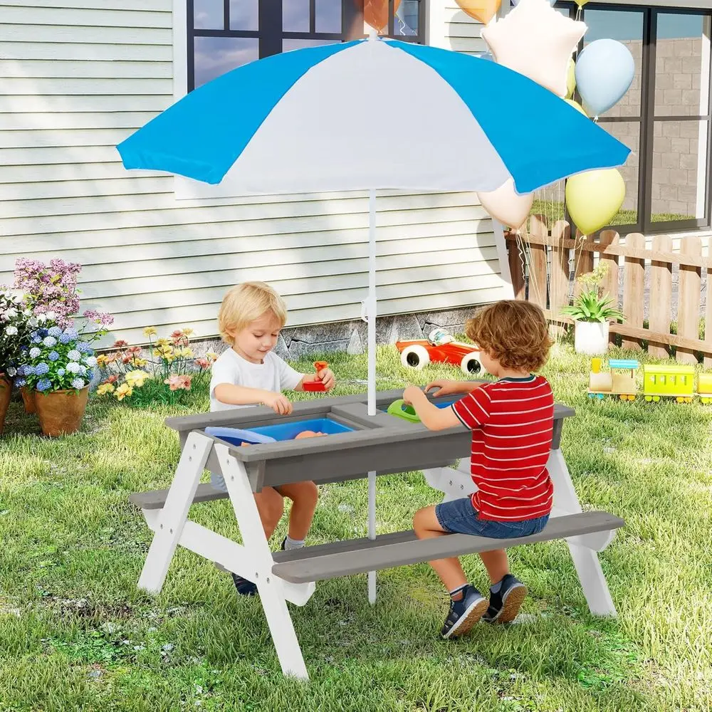 Meja Piknik Kayu 3-in-1 yang D - Kids Outdoor Water Table ulasan dan harga