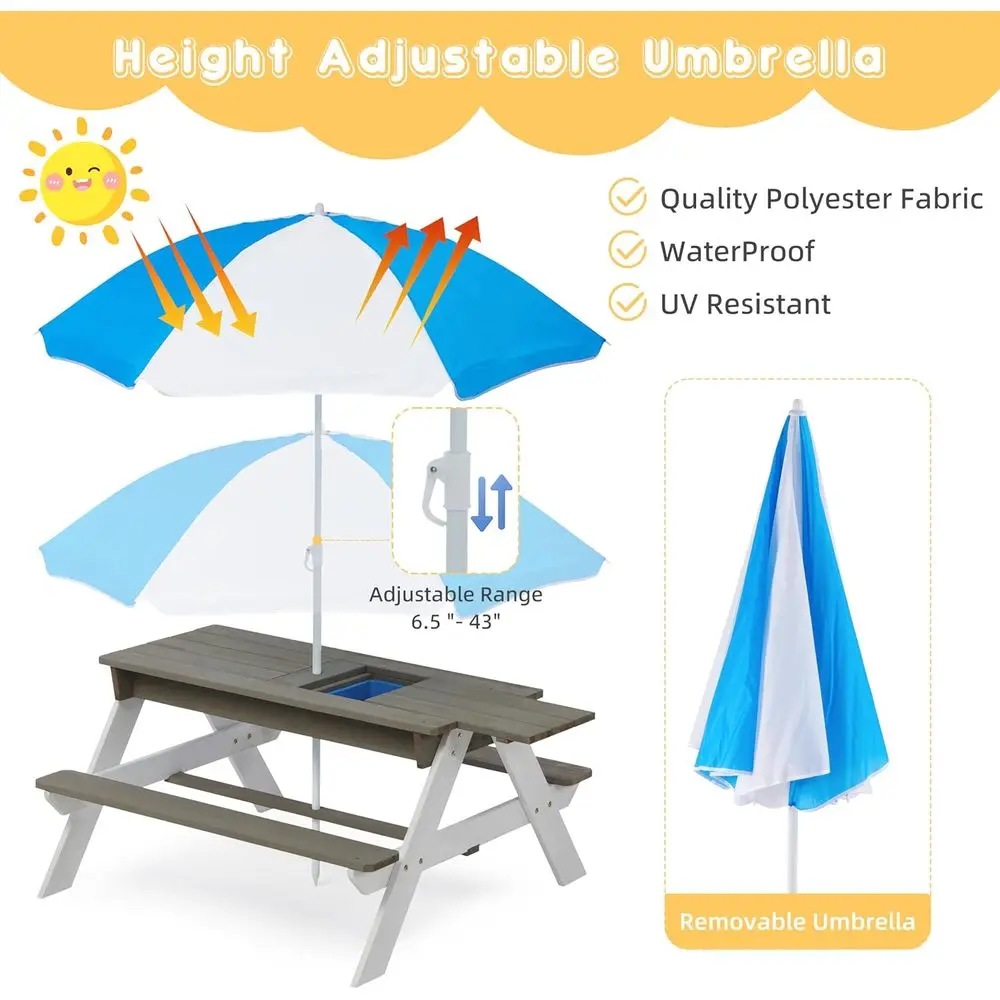 Meja Piknik Kayu 3-in-1 yang D - Kids Outdoor Water Table ulasan dan harga