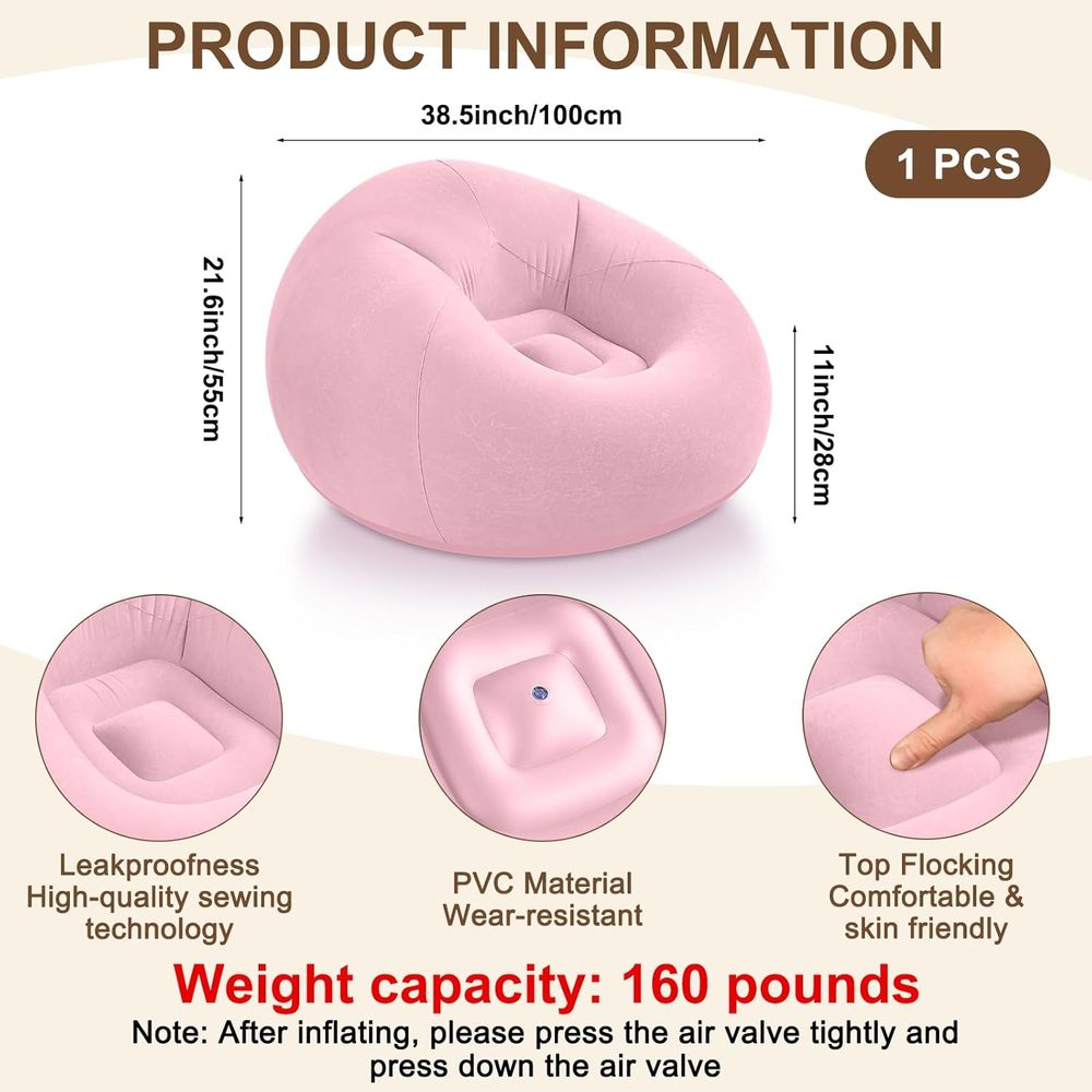 Kursi Bean Bag Tiup, Warna Mer - Kids Outdoor Bean Bag Chair ulasan dan harga