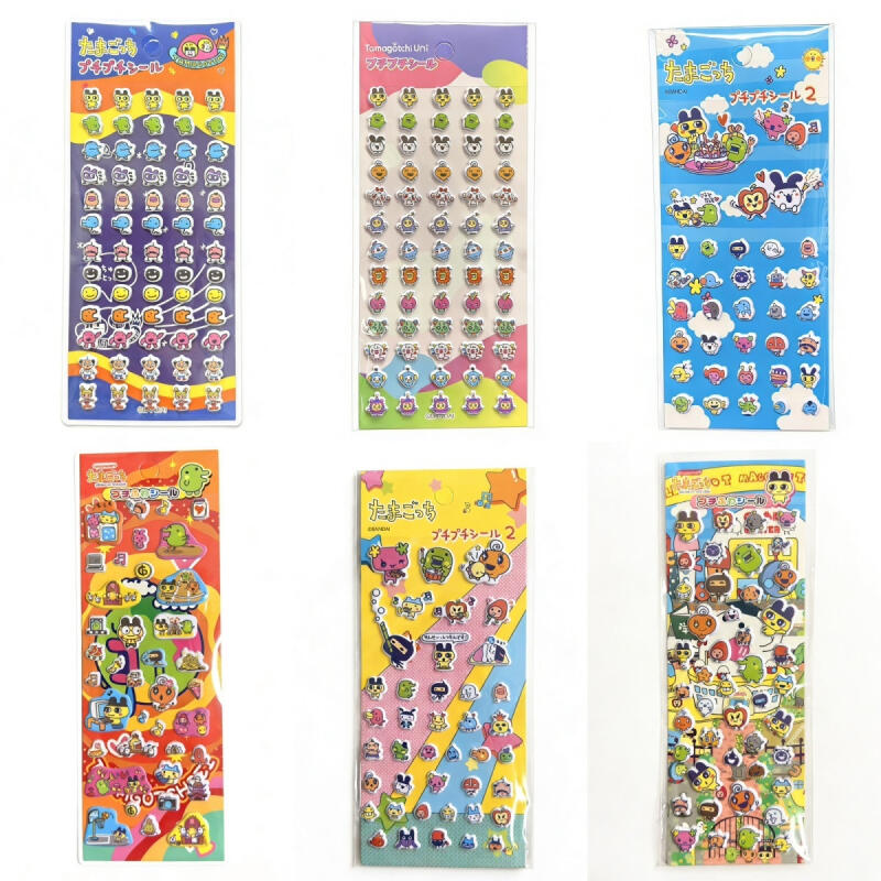 6 Buah Stiker Gelembung Kartun - Bandai Model Tamagotchi ulasan dan harga