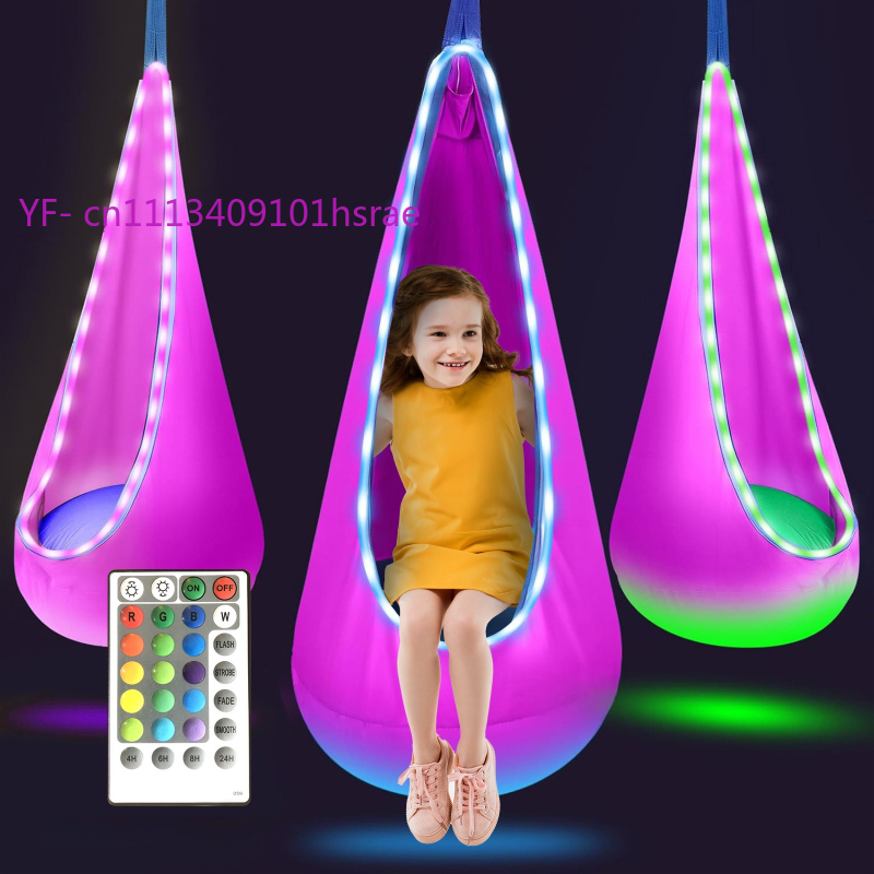 Hammock Tiup LED Bercahaya Por - Kids Outdoor Hammock Chair ulasan dan harga