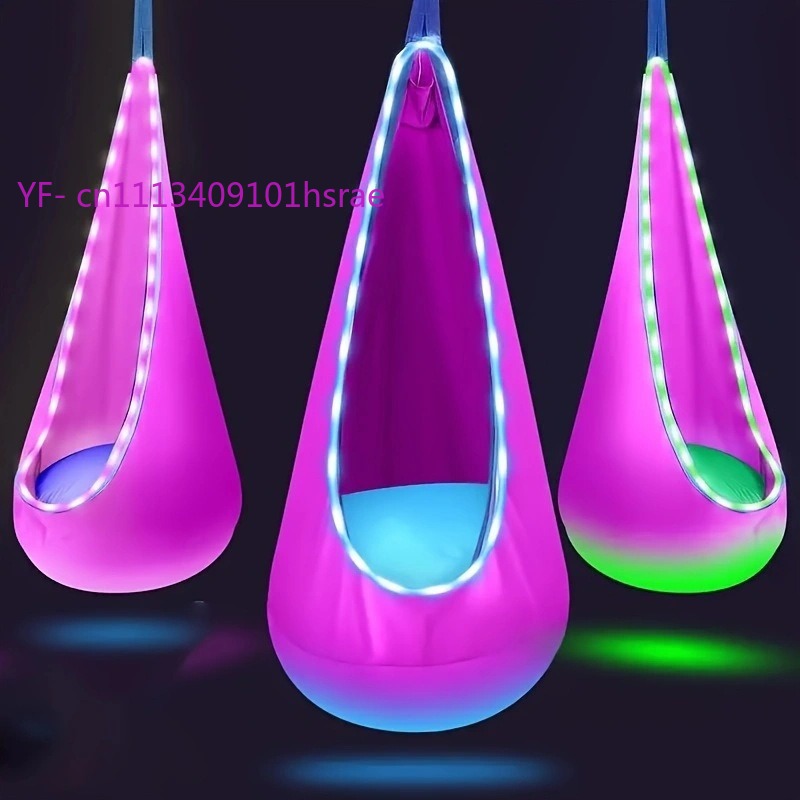 Hammock Tiup LED Bercahaya Por - Kids Outdoor Hammock Chair ulasan dan harga