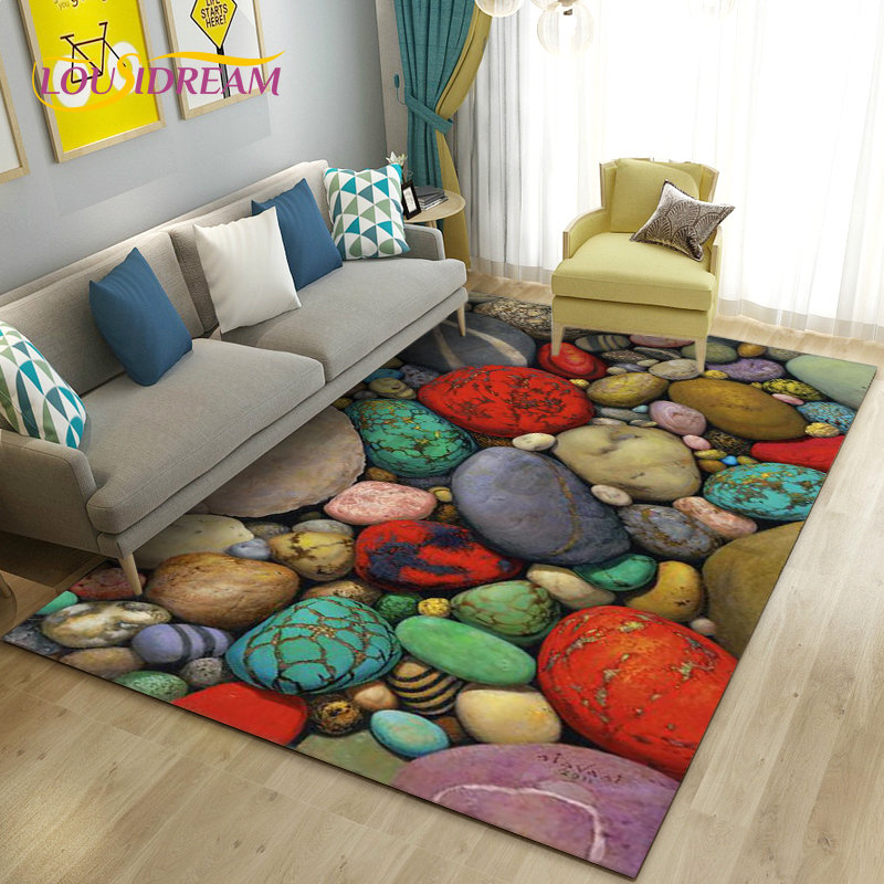 3D Warna-warni Batu Karpet, Ka - Kids Outdoor Mat Waterproof ulasan dan harga