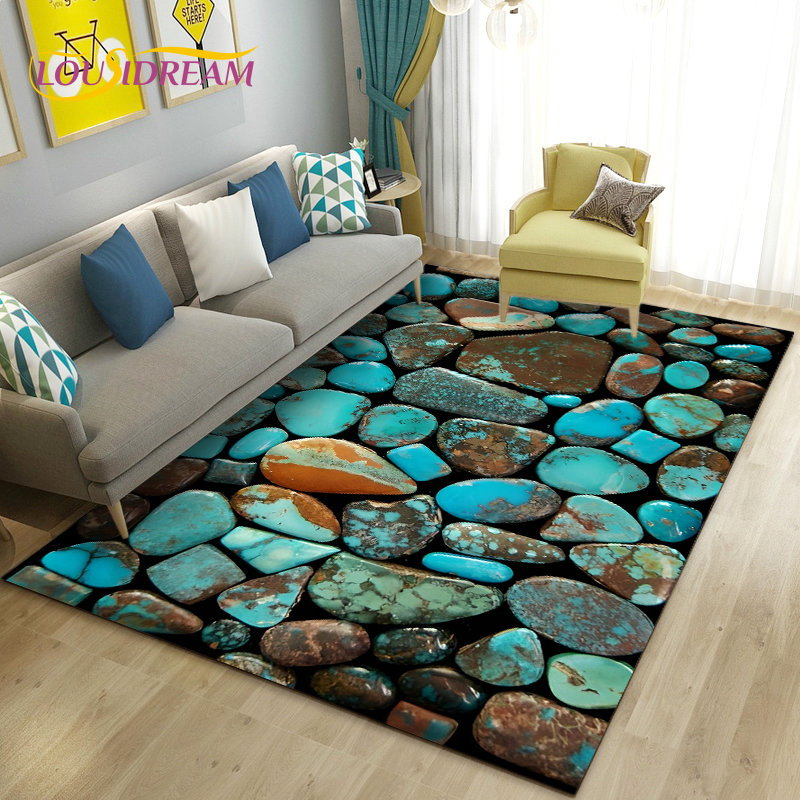 3D Warna-warni Batu Karpet, Ka - Kids Outdoor Mat Waterproof ulasan dan harga