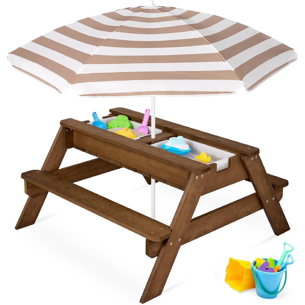Meja Piknik Anak dengan Payung - Kids Outdoor Water Table ulasan dan harga